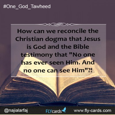 How can we reconcile the Christian dogma that Jesus is God and the Bible testimony that "No one has ever seen Him. And no one can see Him"?!