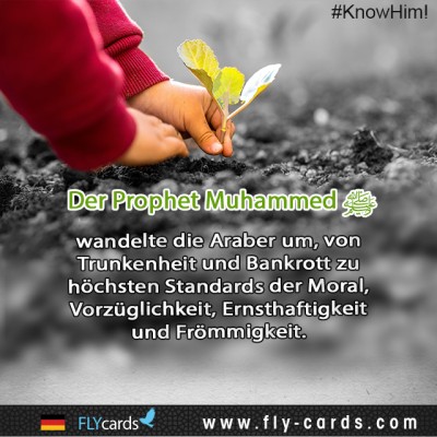 Prophet Muhammad transformed Arabs from drunkenness and moral bankruptcy to the highest standards of moral excellence, seriousness, and piety.