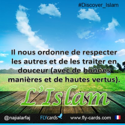 It commands us to respect others and to deal with them gently (in good manners and high values). Islam!