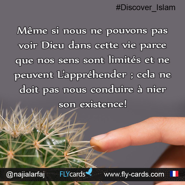 If we can’t see God in this life because of our limited senses which can't comprehend Him; this must not make us deny His existence!