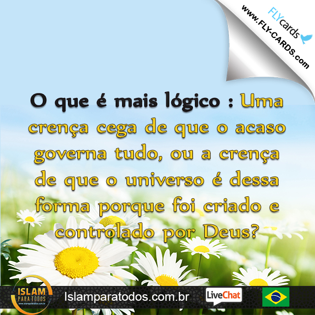  O que é mais lógico: Uma crença cega de que o acaso governa tudo, ou a crença de que o universo é dessa forma porque foi criado e controlado por Deus?